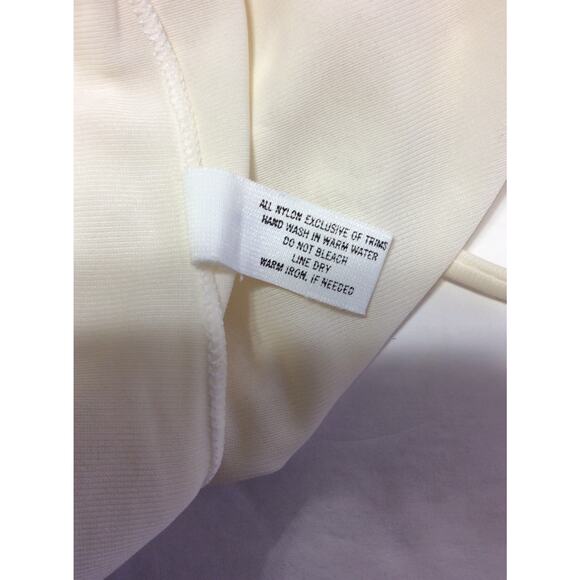 Vintage Shadowline Lingerie Nightie Nightgown Bridal Baby doll Beige Lace Medium - Picture 8 of 9